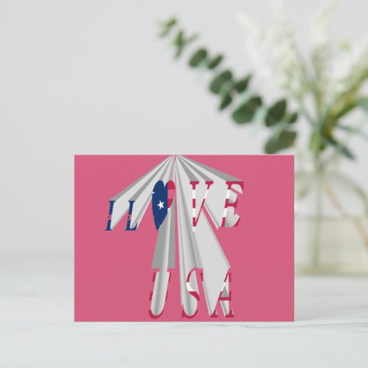 Star-Spangled Statement: Graphic I Love USA Design Briefkaart (Staand voorkant)