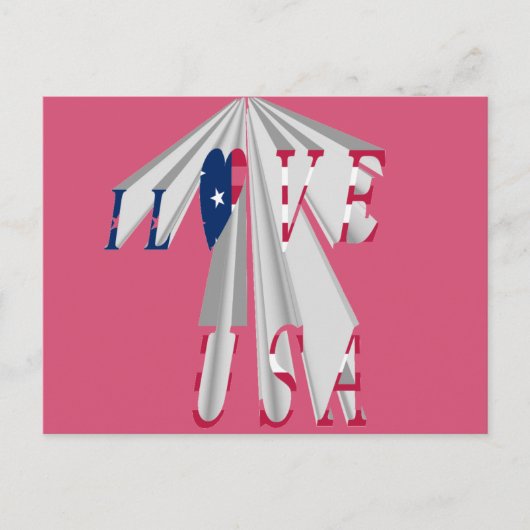 Star-Spangled Statement: Graphic I Love USA Design Briefkaart (Voorkant)
