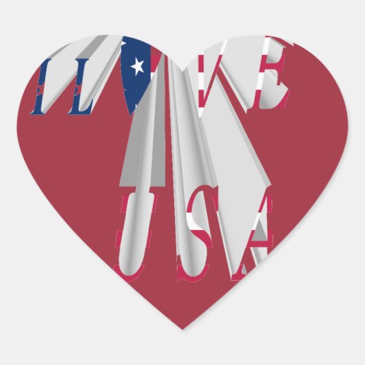 Star-Spangled Statement: Graphic I Love USA Design Hart Sticker (Voorkant)