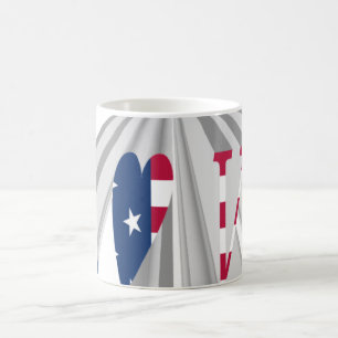 Star-Spangled Statement: Graphic I Love USA Design Koffiemok