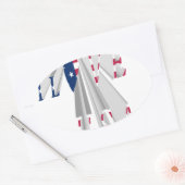 Star-Spangled Statement: Graphic I Love USA Design Ovale Sticker (Envelop)