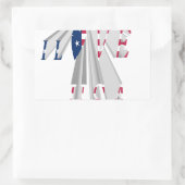 Star-Spangled Statement: Graphic I Love USA Design Rechthoekige Sticker (Tas)