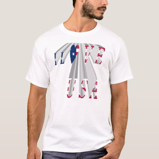 Star-Spangled Statement: Graphic I Love USA Design T-shirt (Voorkant)