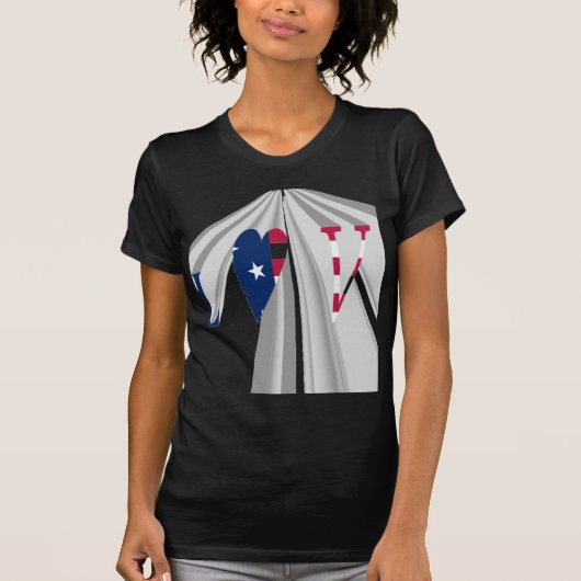Star-Spangled Statement: Graphic I Love USA Design T-shirt (Voorkant)