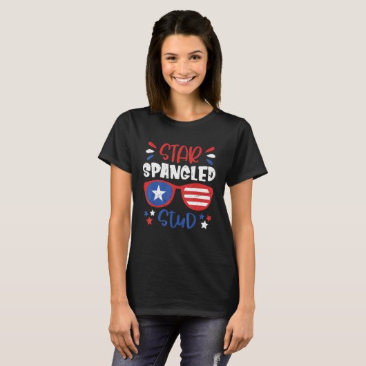 Star Spangled Stud 4 juli Toddler Outfit Patr T-shirt (Voorkant volledig)