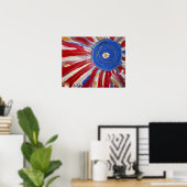 "Star-Spangled Sun" door autisme artiest van Snoep Poster (Thuiskantoor)