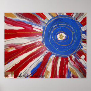 "Star-Spangled Sun" door autisme artiest van Snoep Poster