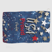 Star Spangled USA Proud Golfhanddoek (Horizontaal)
