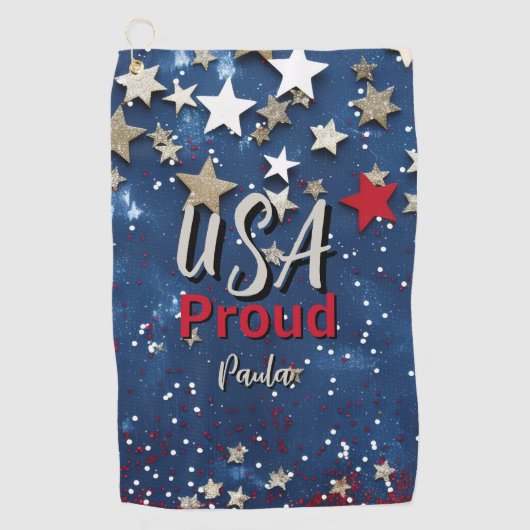 Star Spangled USA Proud Golfhanddoek (Voorkant)