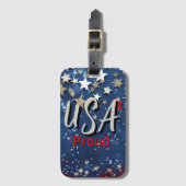 Star Spangled USA Trots Bagagelabel (Voorkant (verticaal))