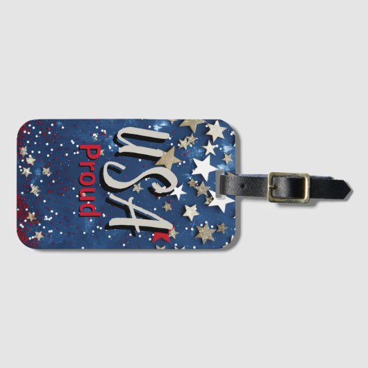 Star Spangled USA Trots Bagagelabel (Voorkant (horizontaal))