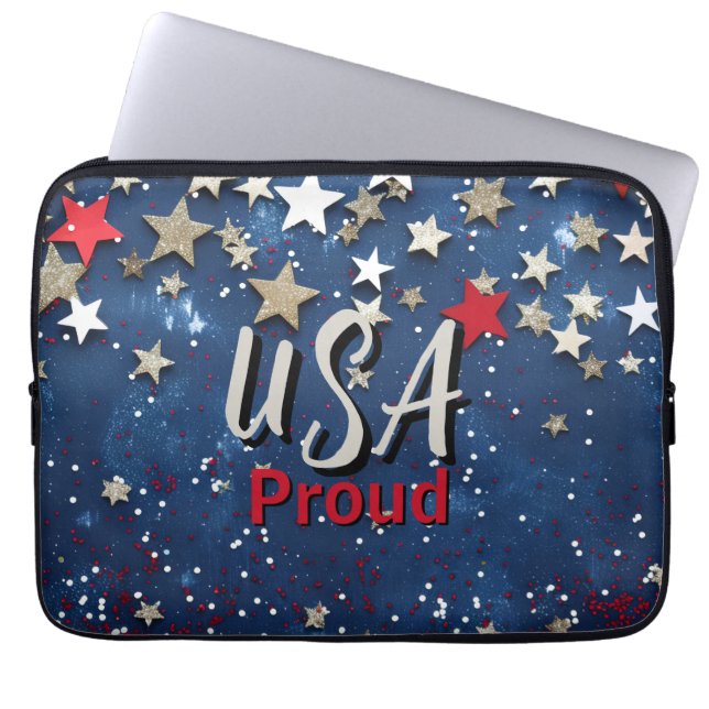 Star Spangled USA Trots Laptop Sleeve (Voorkant)