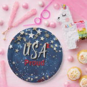 Star Spangled USA Trots Papieren Bordje (Feest)