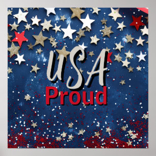 Star Spangled USA Trots Poster