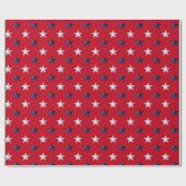 Star Spangled White Blue Red Big Stars Americana Cadeaupapier (Vlak)