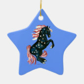 Star Spangled Wild Mustang Horse - Star Ornament (Voorkant)