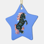Star Spangled Wild Mustang Horse - Star Ornament (Links)
