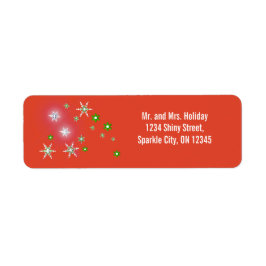 Star Sparkle Holiday Red Etiket