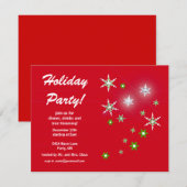 Star Sparkle Red Holiday Kaart (Voorkant / Achterkant)