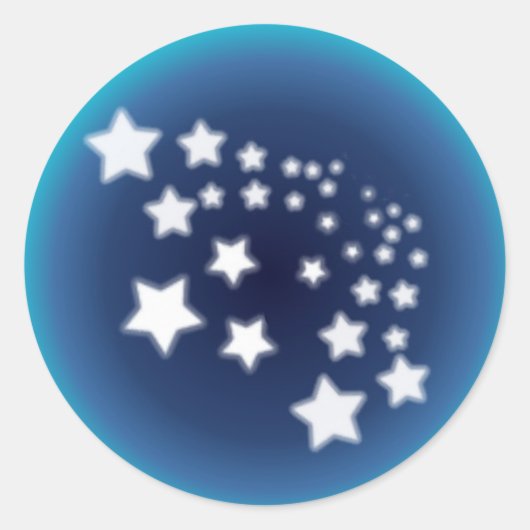 Star Spatter Ronde Sticker (Voorkant)