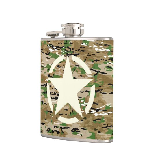 Star Stencil Burlap Camo Style Heupfles (Links)