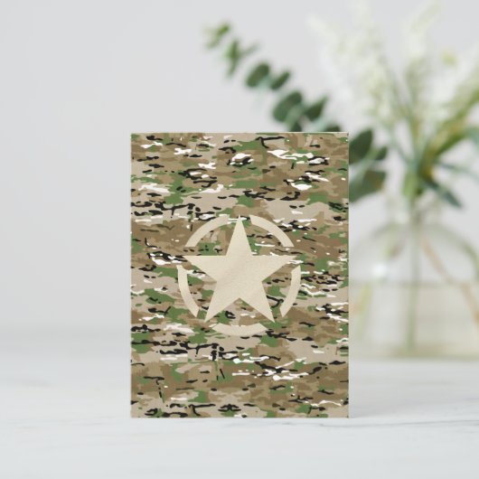 Star Stencil  Camouflage Decor Briefkaart (Staand voorkant)