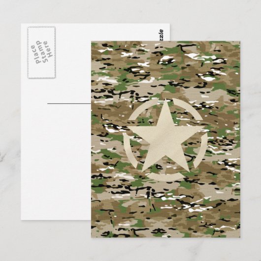 Star Stencil  Camouflage Decor Briefkaart (Voorkant / Achterkant)