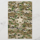 Star Stencil  Camouflage Decor Briefpapier (Voorkant)