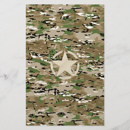 Star Stencil  Camouflage Decor Briefpapier (Voorkant)