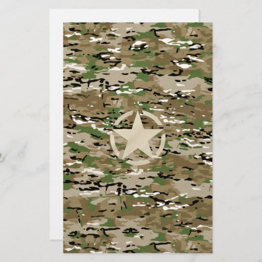 Star Stencil  Camouflage Decor Briefpapier (Voorkant / Achterkant)