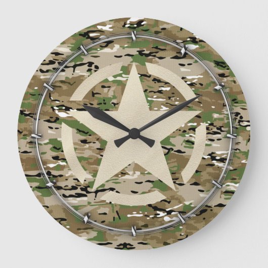 Star Stencil  Camouflage Decor Grote Klok (Voorkant)