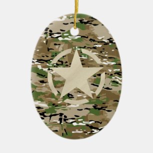 Star Stencil Camouflage Decor Keramisch Ornament