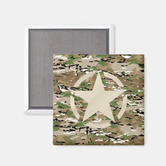 Star Stencil  Camouflage Decor Magneet (Voorkant / Achterkant)