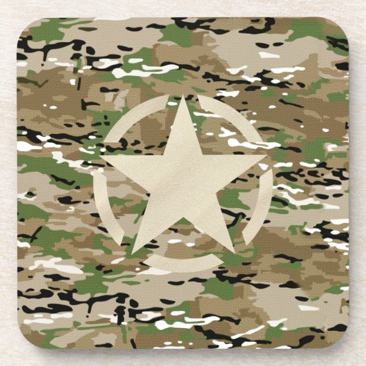 Star Stencil  Camouflage Decor Onderzetter (Voorkant)