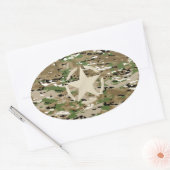 Star Stencil  Camouflage Decor Ovale Sticker (Envelop)
