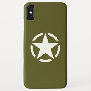 Star Stencil Classic on Khaki Green iPhone XS Max Hoesje