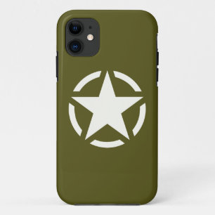 Star Stencil Classic on Khaki Green iPhone 11 Hoesje