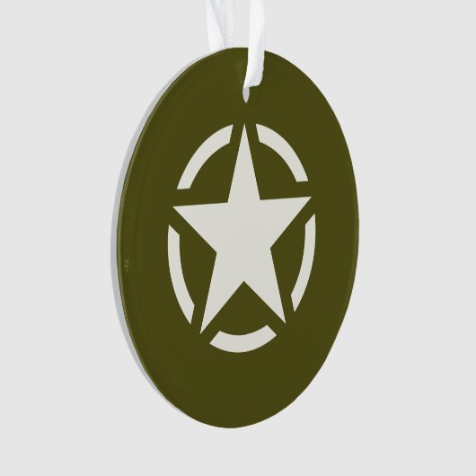 Star Stencil Classic on Khaki Green Ornament (voorkant)