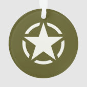 Star Stencil Classic on Khaki Green Ornament (achterkant)