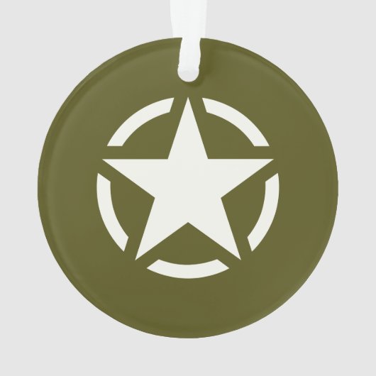 Star Stencil Classic on Khaki Green Ornament (achterkant)