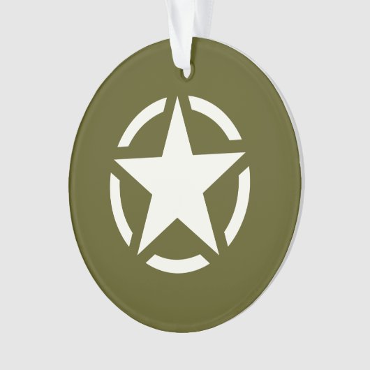 Star Stencil Classic on Khaki Green Ornament (voorkant)
