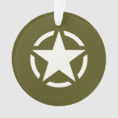 Star Stencil Classic on Khaki Green Ornament (voorkant)