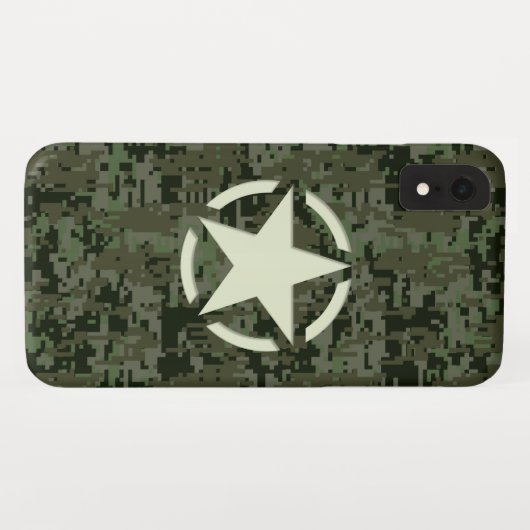 Star Stencil  Decal Green Camouflage Case-Mate iPhone Case (Achterkant (horizontaal))