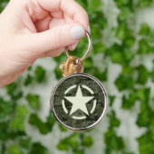 Star Stencil  Decal Green Camouflage Sleutelhanger (Hand)