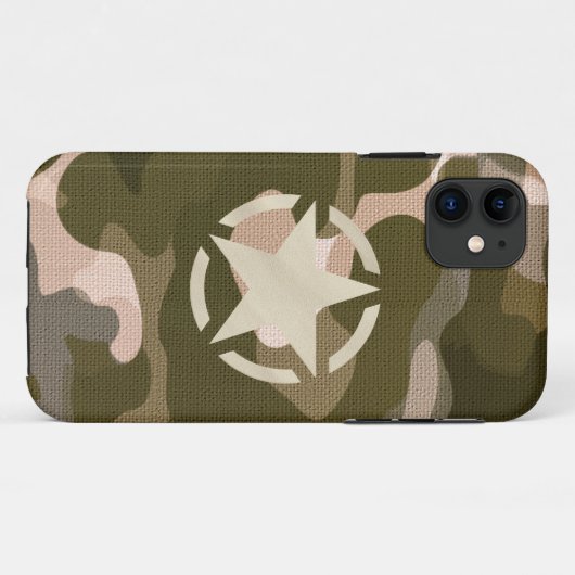 Star Stencil Decal on Camo Style iPhone Ca Case-Mate iPhone Case (Achterkant (horizontaal))