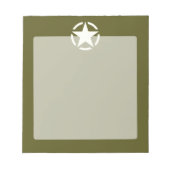 Star Stencil  Decal on Kaki Green Notitieblok (Voorkant)