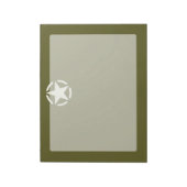 Star Stencil Decal on Kaki Green Notitieblok (Linkerzijde)
