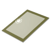 Star Stencil Decal on Kaki Green Notitieblok (Schuin)