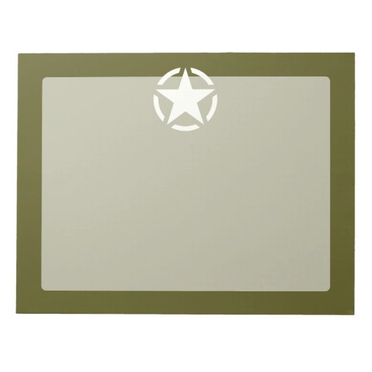 Star Stencil Decal on Kaki Green Notitieblok (Voorkant)
