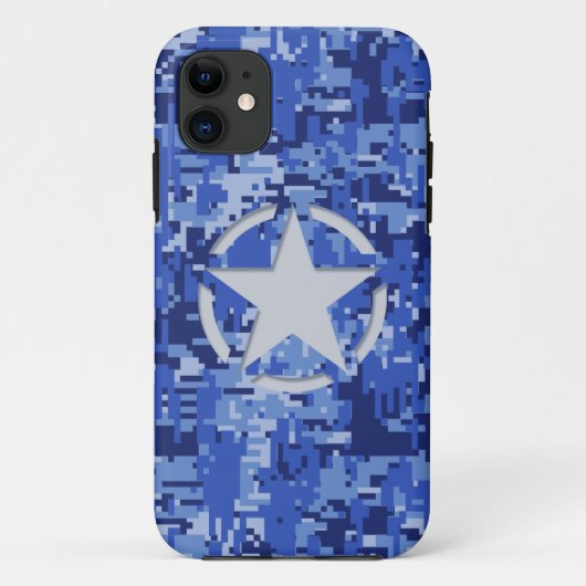 Star Stencil  Decale Navy Blue Digital Camo Case-Mate iPhone Case (Achterkant)